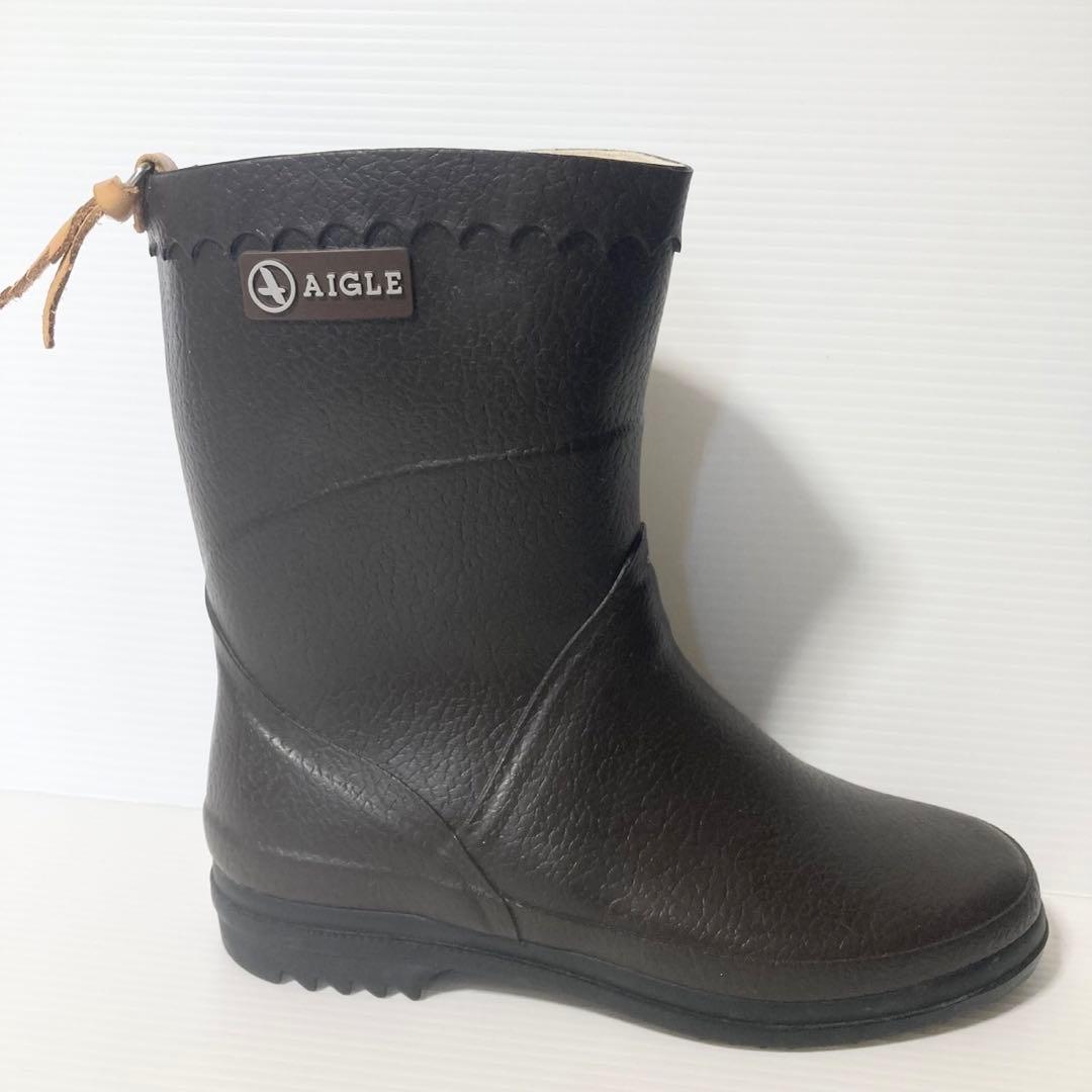 AIGLE エーグル ラバーブーツ ビゾン ブラウン 23cm