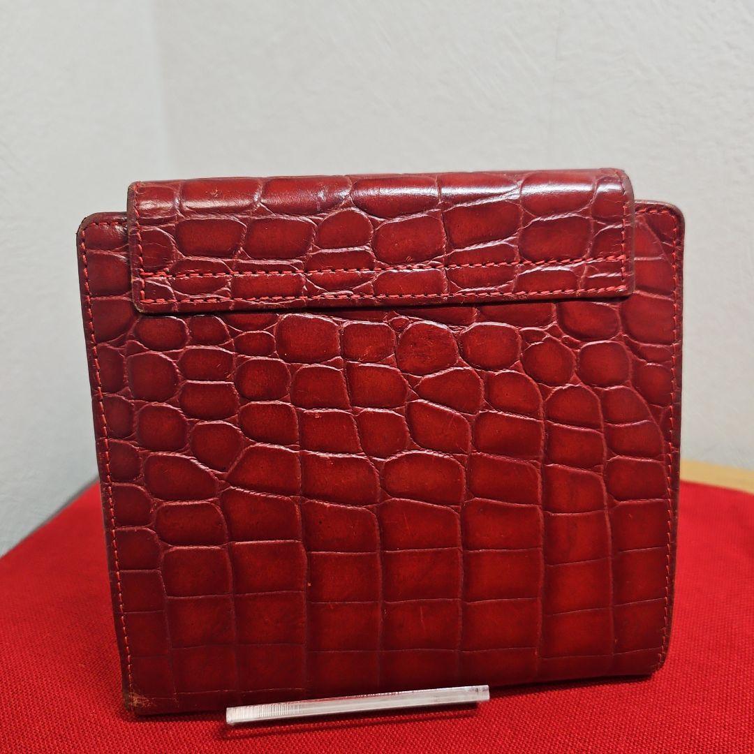 希少 GIANNI VERSACE ブラウン クロコ型押し 財布 ヴィンテージ