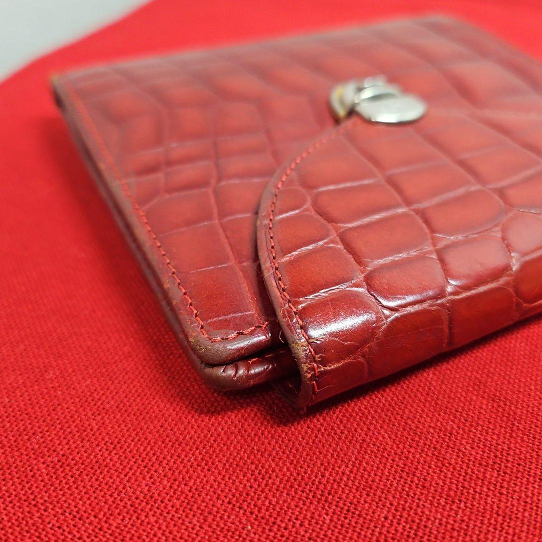 希少 GIANNI VERSACE ブラウン クロコ型押し 財布 ヴィンテージ