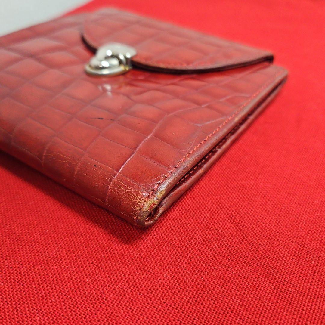 希少 GIANNI VERSACE ブラウン クロコ型押し 財布 ヴィンテージ