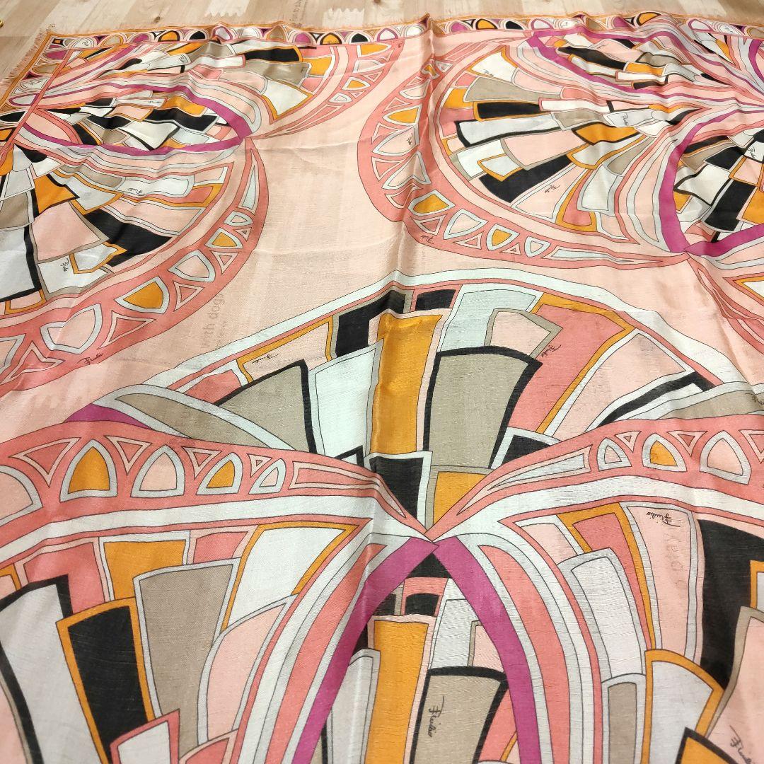 EMILIO PUCCI シルク100%幾何学模様 ストール 未使用品