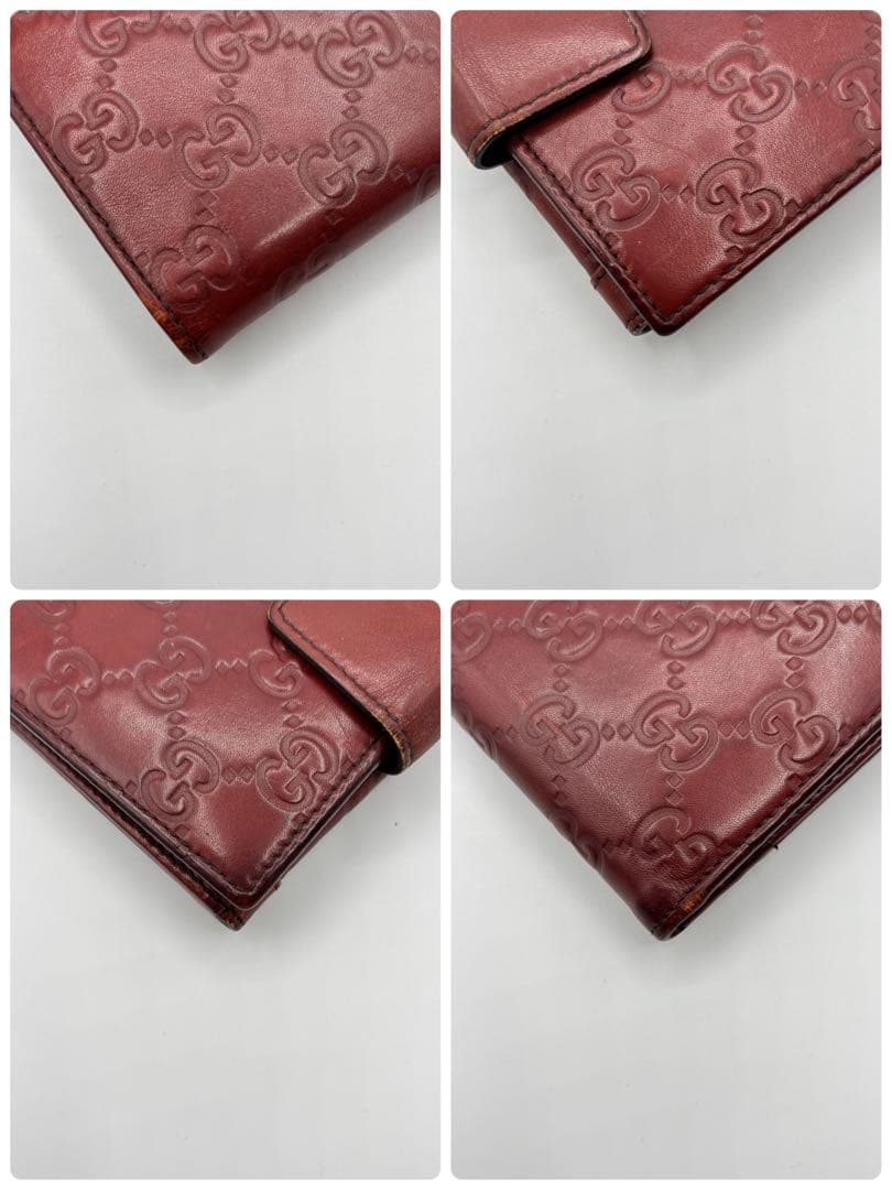 GUCCI シマ　wホック　二つ折り財布