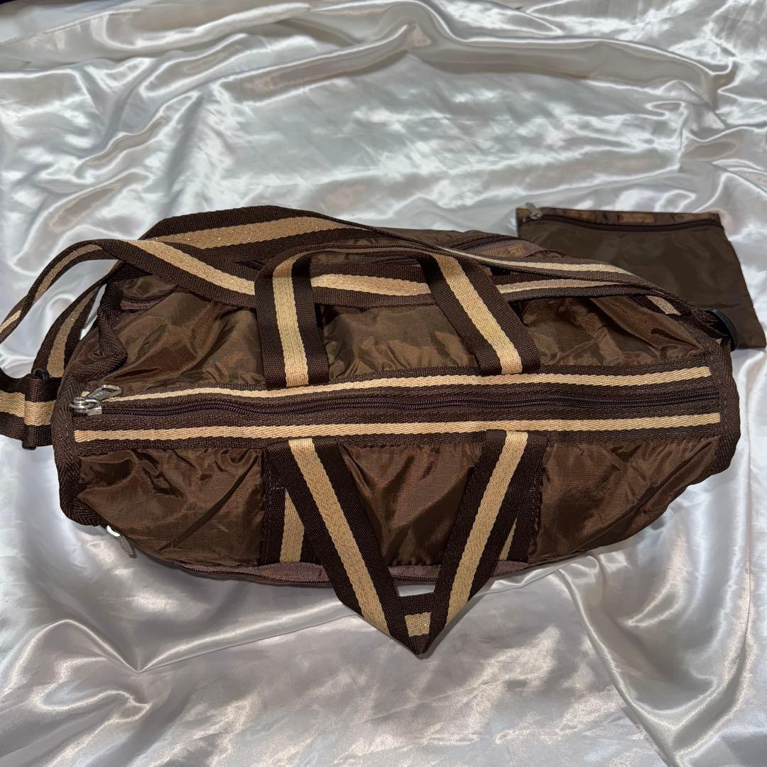 LeSportsac 2way ボストンバッグ　 ブラウン　ラメ