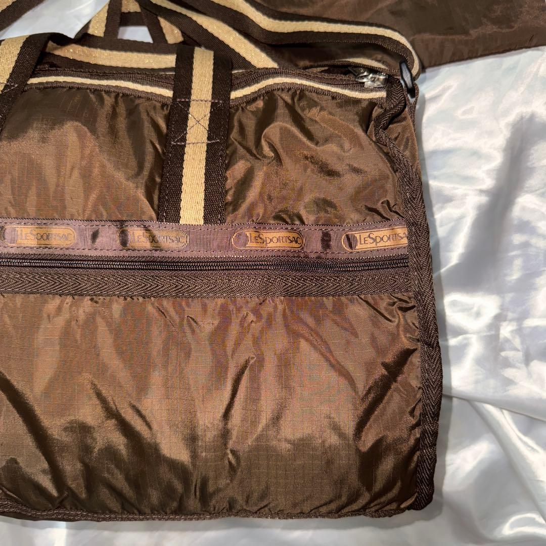 LeSportsac 2way ボストンバッグ　 ブラウン　ラメ