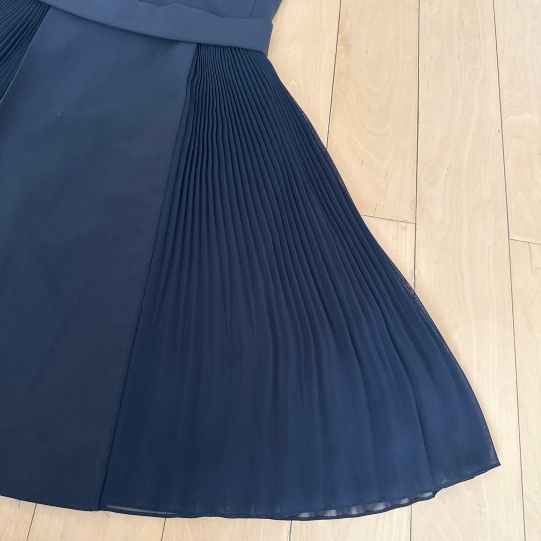 値下げ交渉歓迎FOXEYNEW YORK38プリーツワンピースミッドナイトブルー