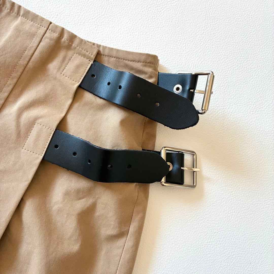 極美品✨オニールオブダブリン　ラップスカート　プリーツ　無地　コットン　ベージュ