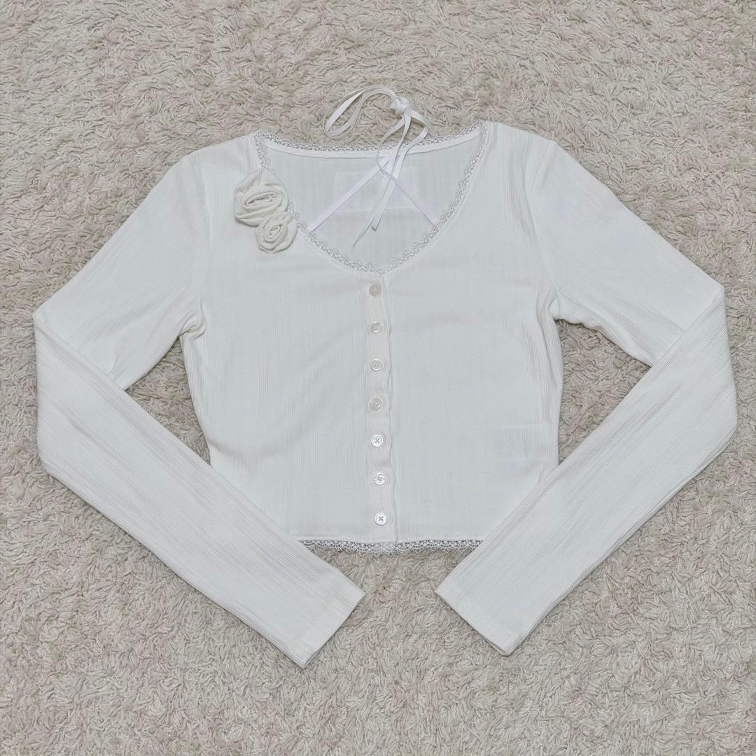 yilon ♡ ROSE RIBBON CARDIGAN