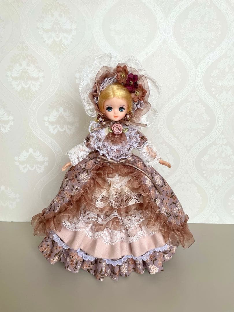 リカちゃん服　ドレス　小花✖️ピンク　４点セット　ハンドメイド