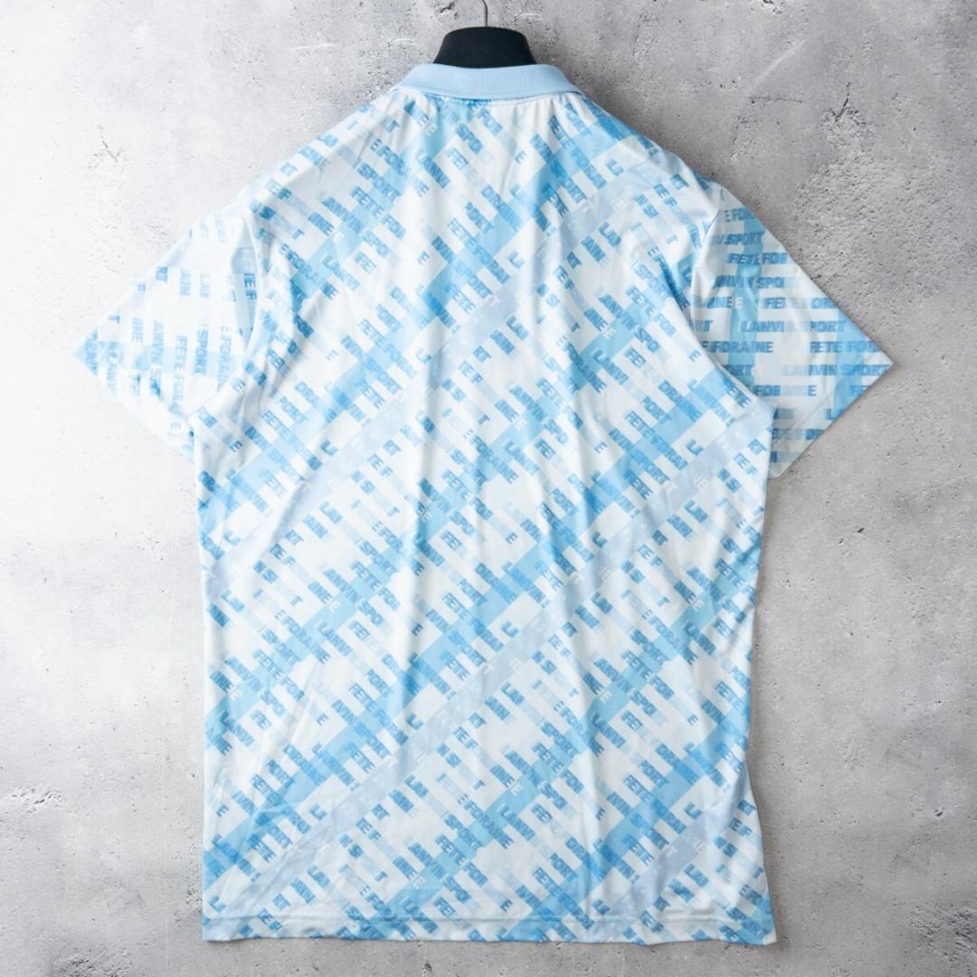 ランバン スポール 半袖 ポロシャツ 44 (2XL) 総柄 吸汗速乾 ゴルフ