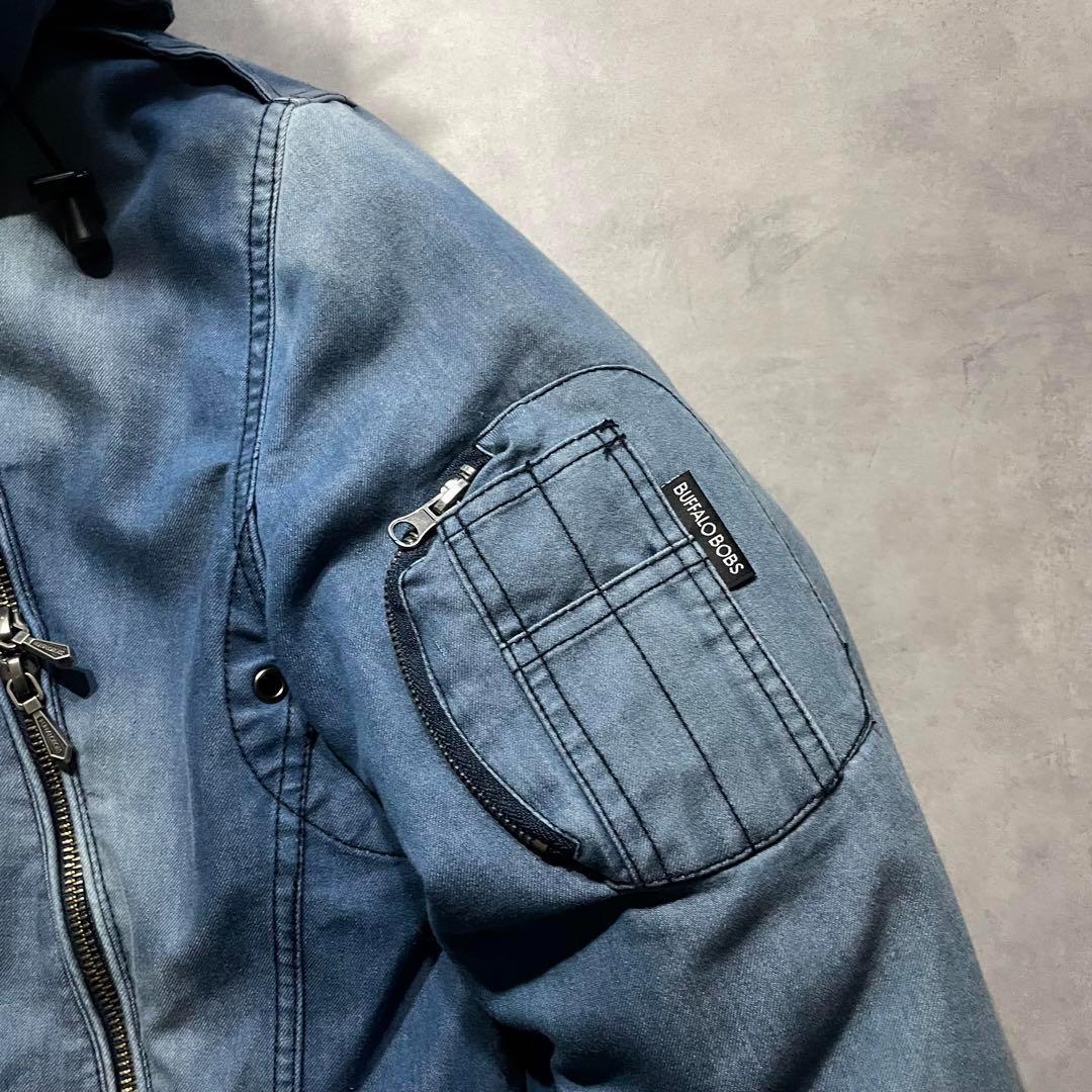 ジャケット・アウター BUFFALO BOBS denim fur military down Y2K