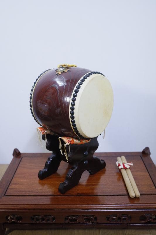 良い音でます♪　◆ミニ和太鼓　バチ　本格的太鼓　太鼓　台セット