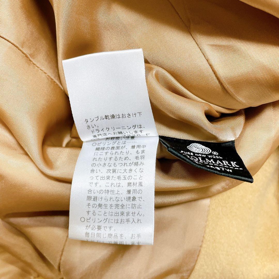 【イネド】カシミヤ100% キャメル　ロングコート　Mサイズ　上質　ウールマーク