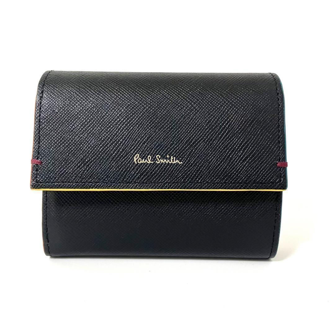 ✨Paul Smith✨ポールスミス✨三つ折り財布✨ブラック✨エンボスレザー✨