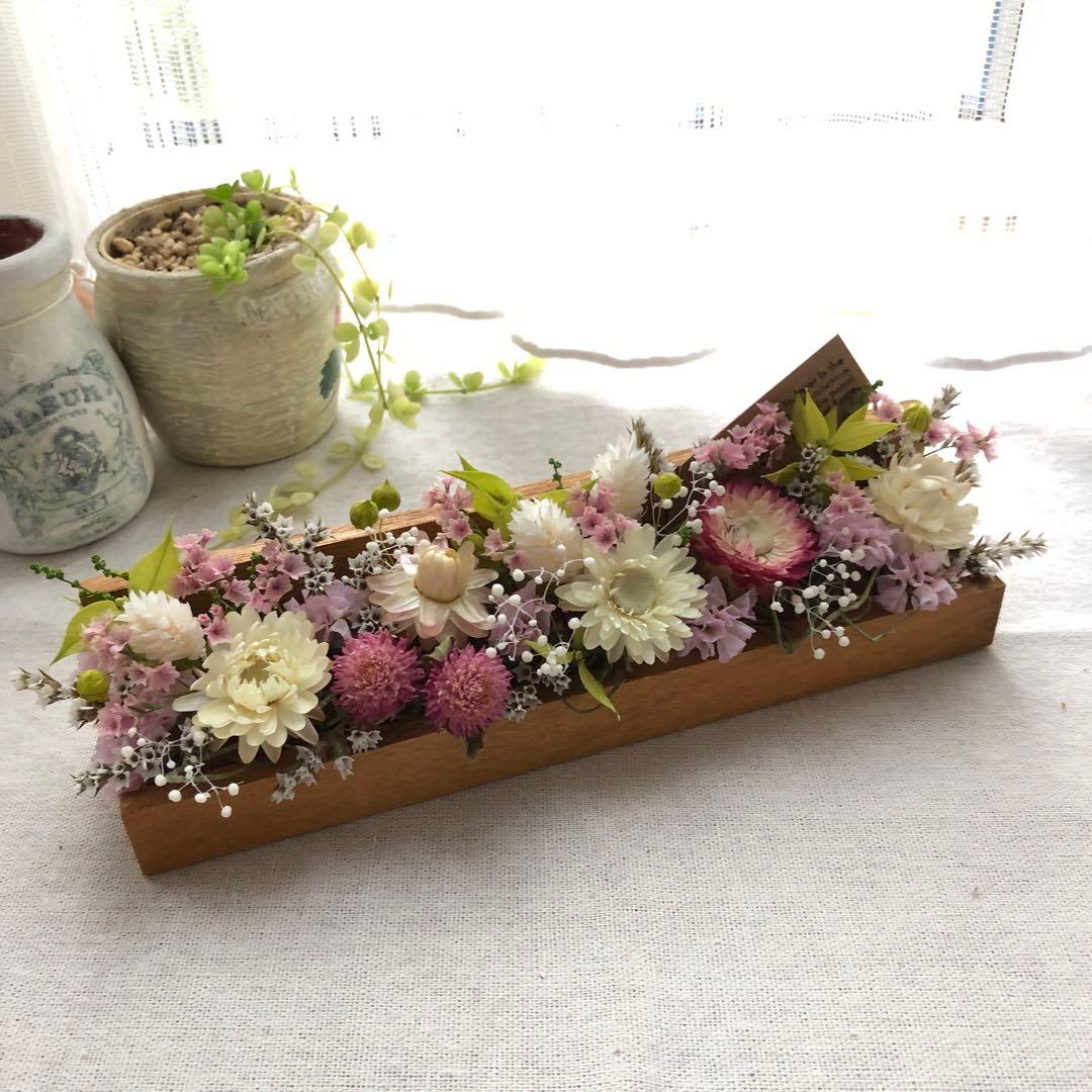 【専用】ドライフラワー　pink &Whiteスターチスのハーフリース