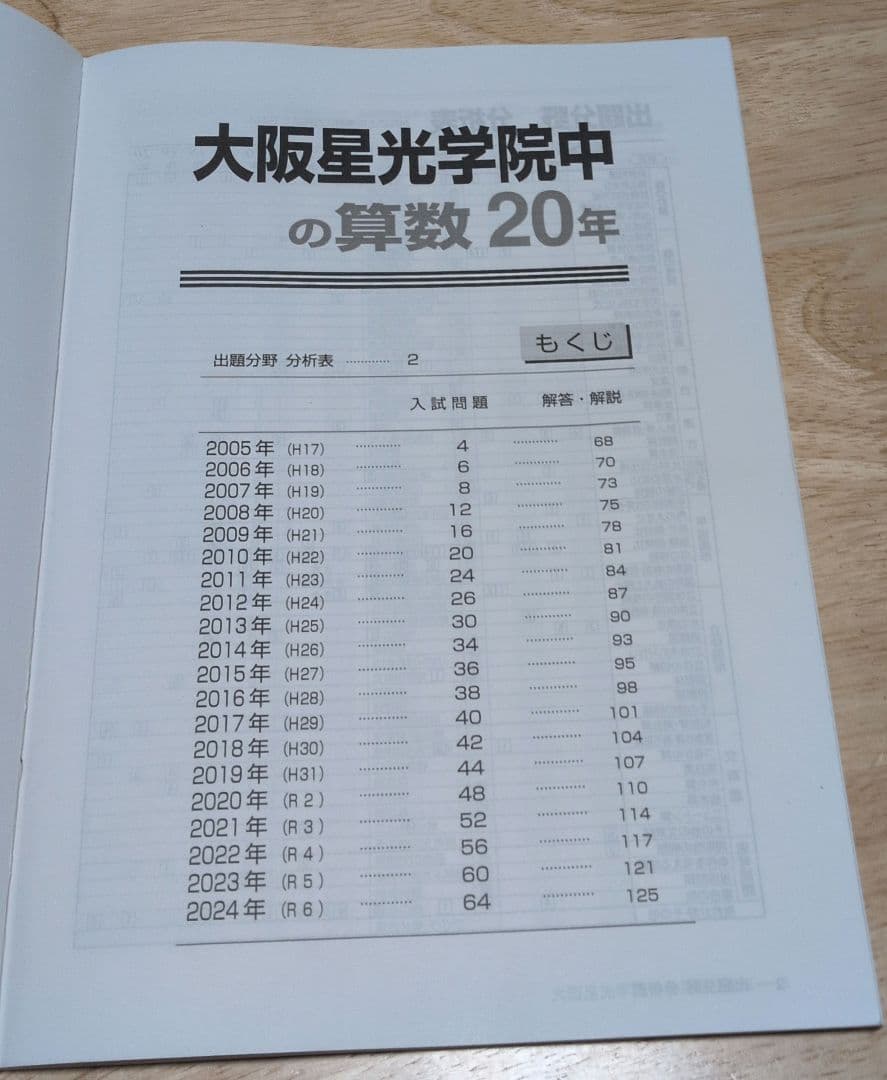 大阪星光学院中学校 2025年受験用 国語・算数 ・理科20年+4教科6年過去問