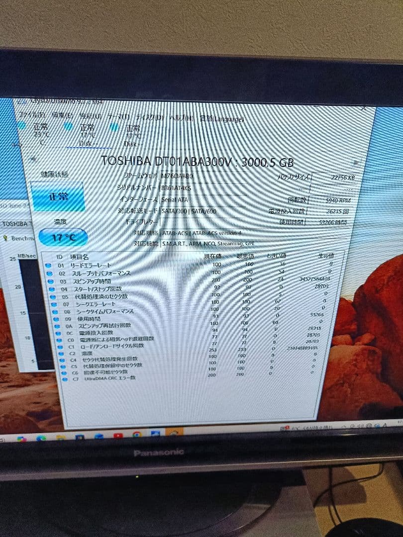 TOSHIBA DT01ABA300V 3000GB 2台セット 正常品