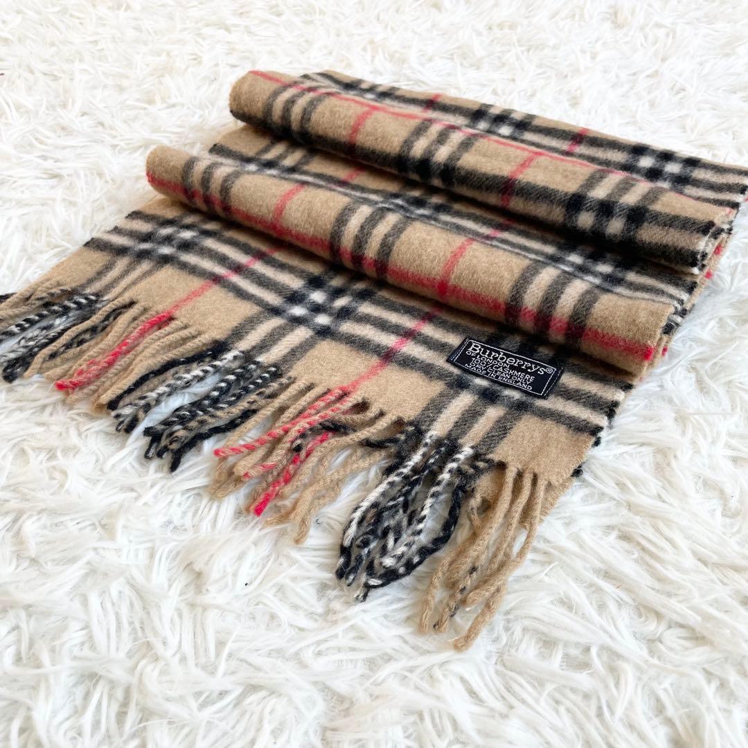 【美品】Burberrys バーバリー 100%カシミヤ マフラー ノバチェック