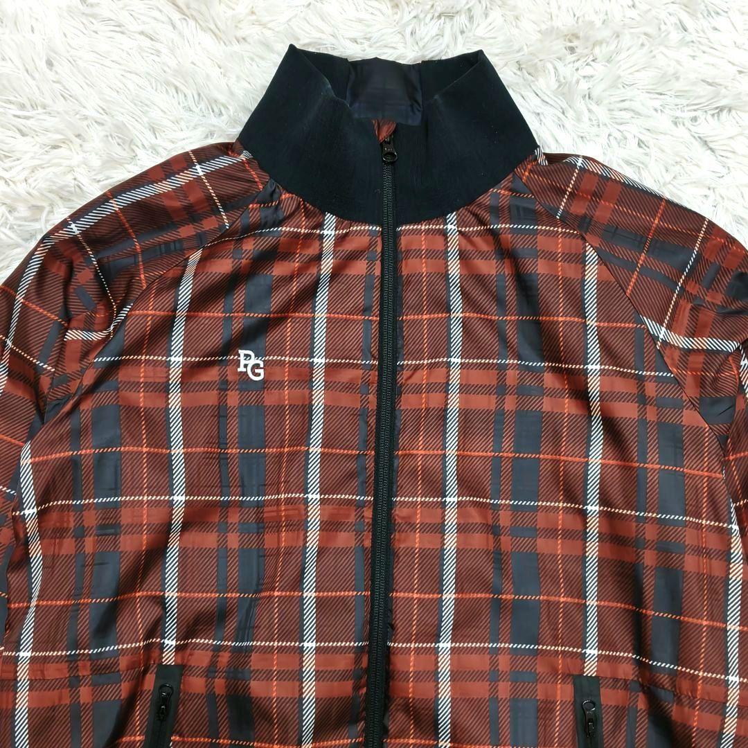 パーリーゲイツ　ブルゾン　ジャケット　チェック　フルジップ　ブラウン　メンズ　5