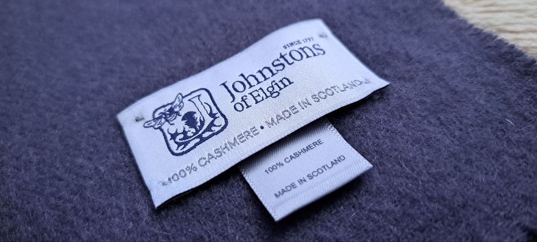 Johnstons ジョンストンズ カシミア100%マフラー グレー