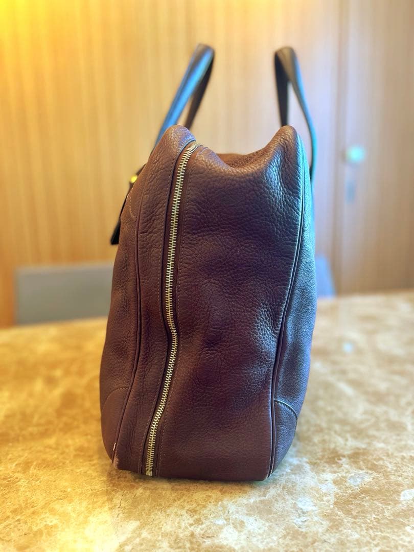 HERMES ヴィクトリア50 ボストンバッグ　ダークブラウン