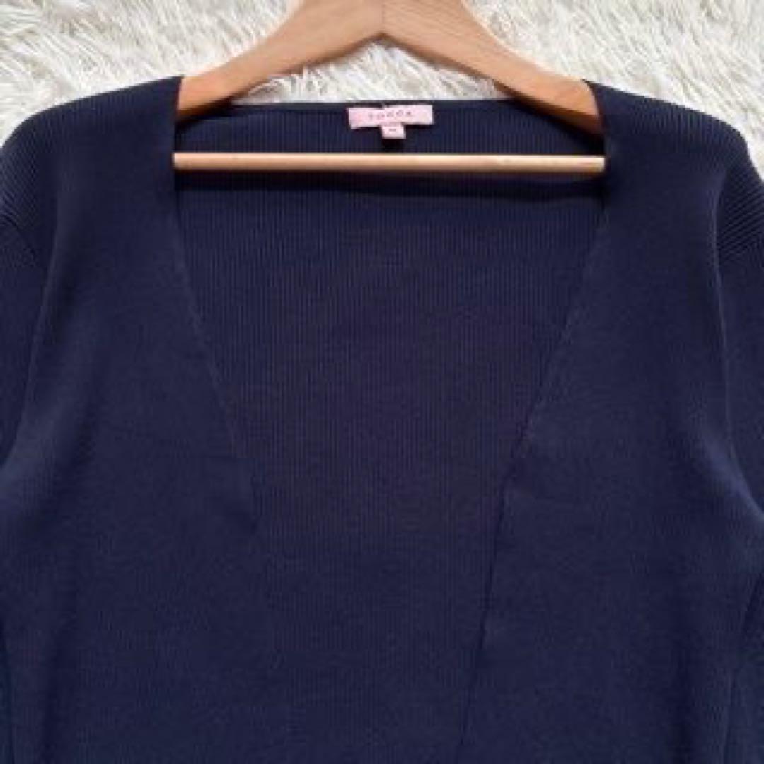TOCCA 美品 23AW ROMANCEボレロ M リボン袖 濃紺 洗える