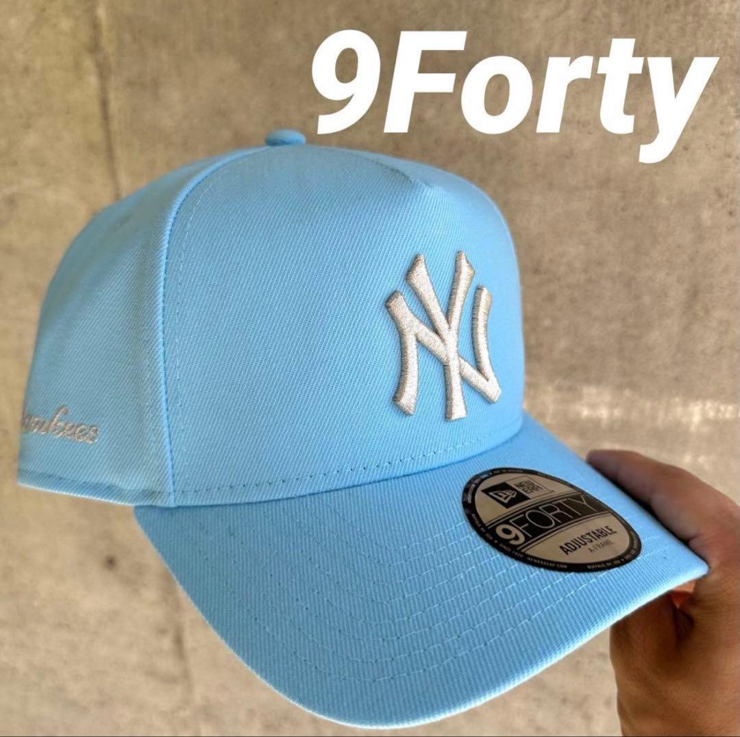 海外限定 NEWERA ヤンキース 9FORTY A Frame スカイブルー