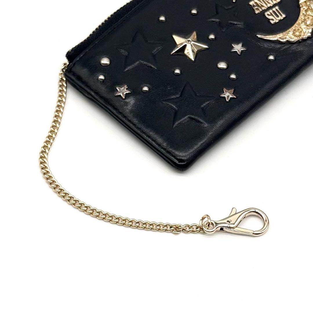 【美品】 ANNA SUI レザー ケース カードケース パスケース 黒
