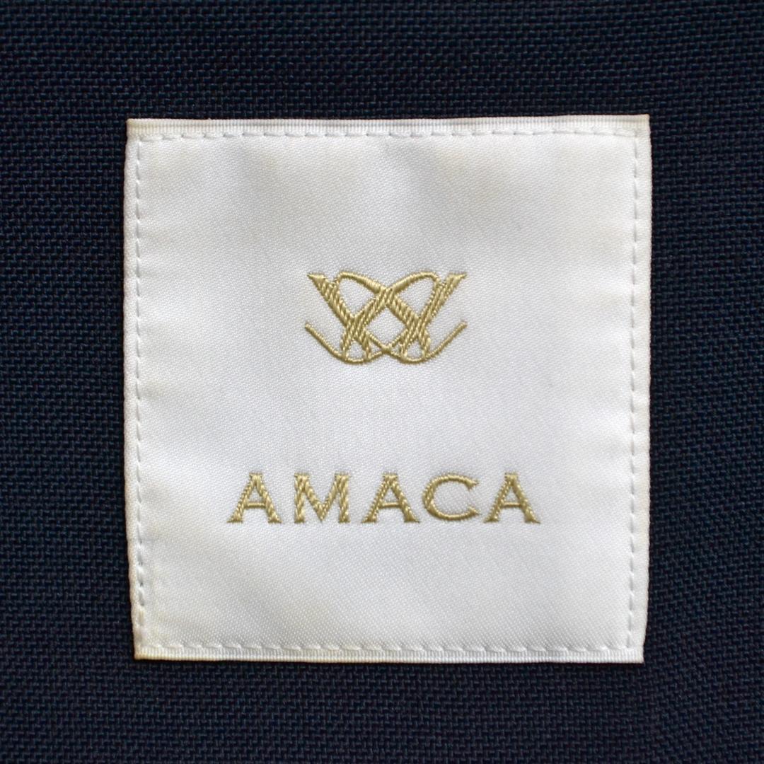 【美品】AMACAアマカ アセテート混トレンチコートMネイビー