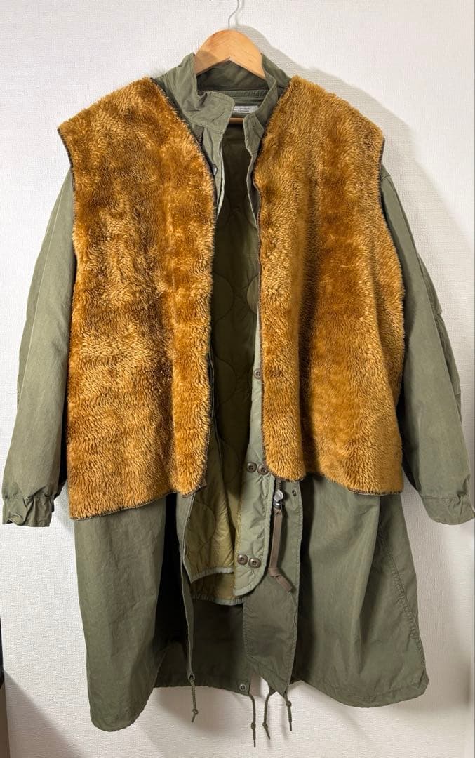 Barbour バブアー ボアライナー ベスト 茶 48 オーバーサイズ