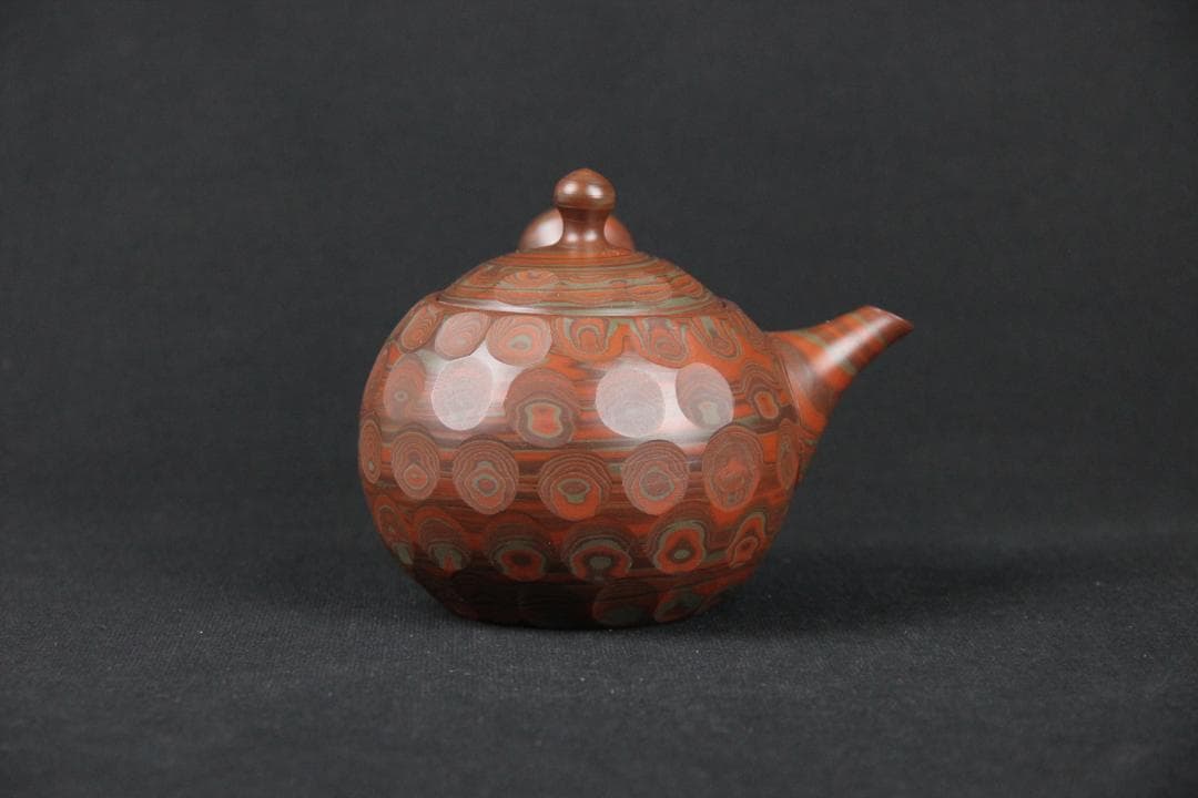 常滑焼 練上 圭洋造 急須 桑山圭洋 共箱 　煎茶道具 ED11-11