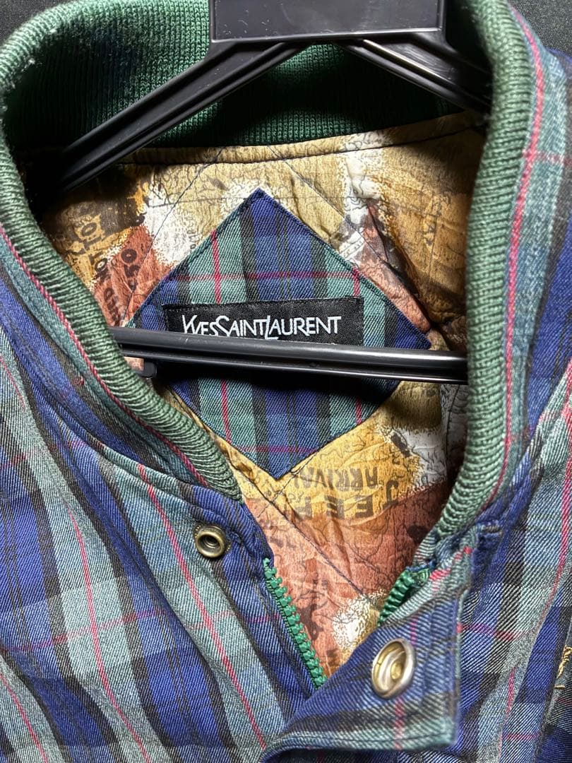 Yves Saint Laurent ボンバージャケットリバーシブル チェック柄