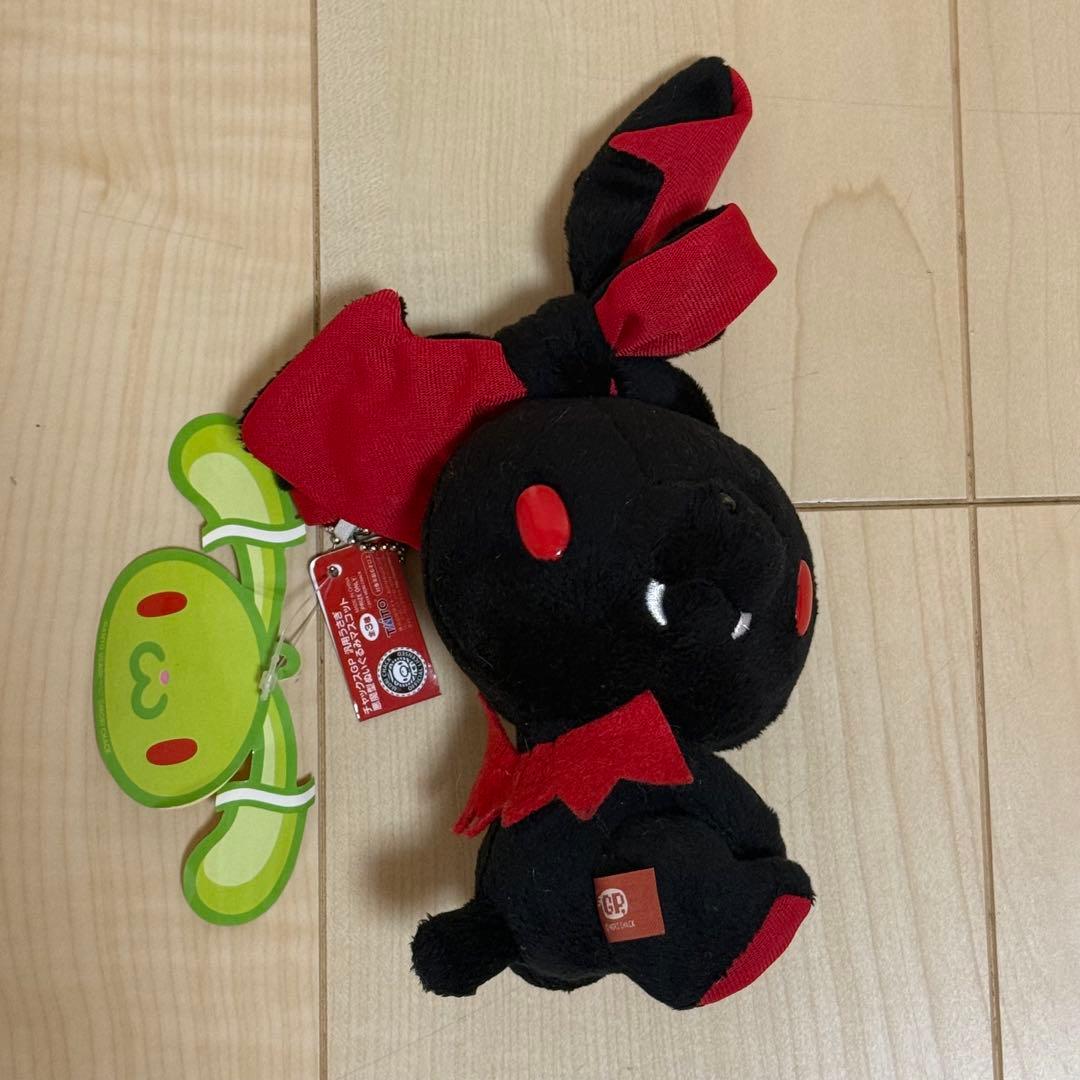汎用うさぎ 悪魔型ぬいぐるみマスコット 黒 赤