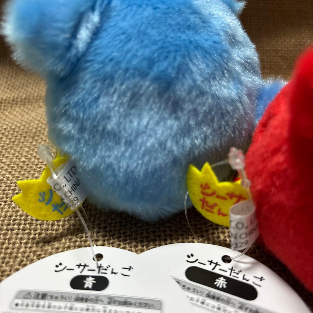 ねこだんご　シーサーだんご　赤　青　2点セット　ぬいぐるみ　三英貿易
