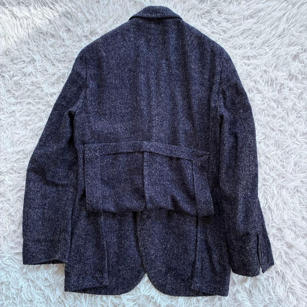 【極上の四者混】LARDINI カシミヤ×リネン混 ヘリンボーンジャケット