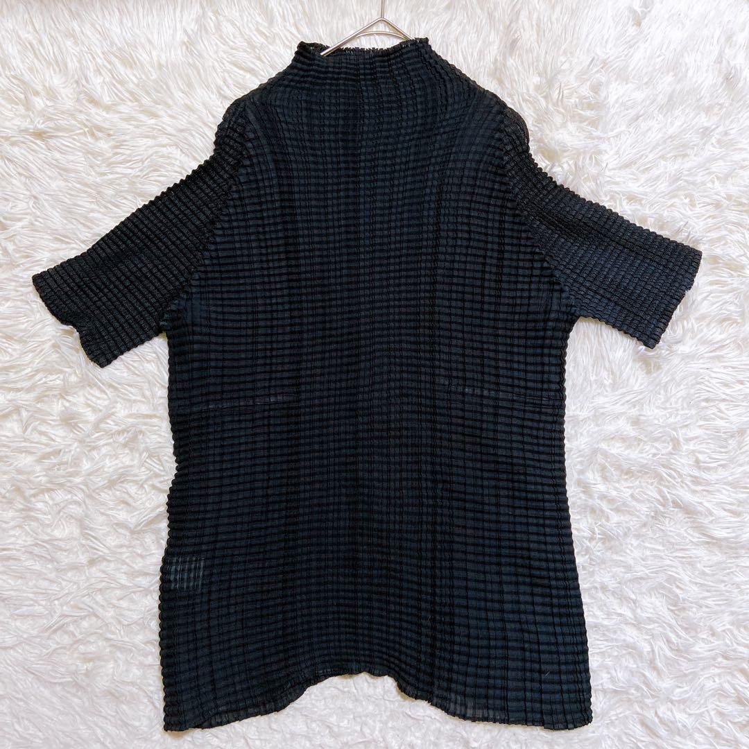 Love☆ ⭐️イッセイミヤケ　Tシャツ モックネック　横プリーツ　切替