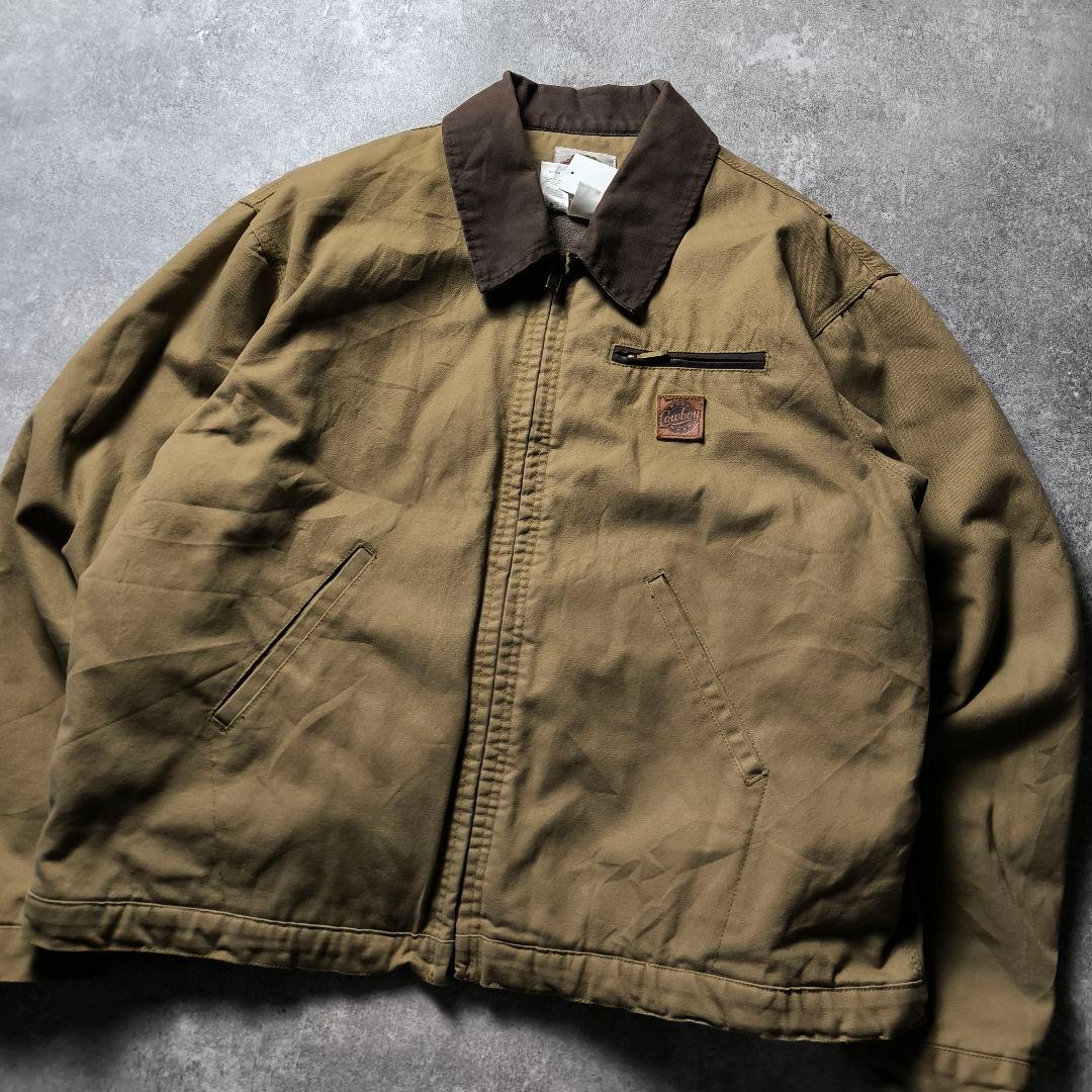 Cowboyダック地デトロイトジャケットキャメル短丈カバーオールアメカジ2XL