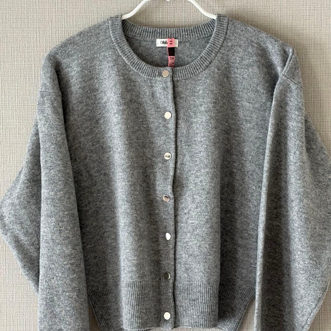 【美品／クリーニング済】Oblada オブラダ ウールニットカーディガン グレー