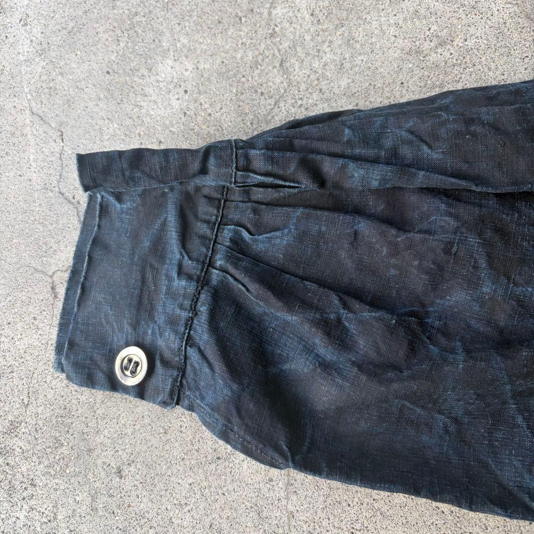 トップス 1920s early 20th c. indigo linen smock