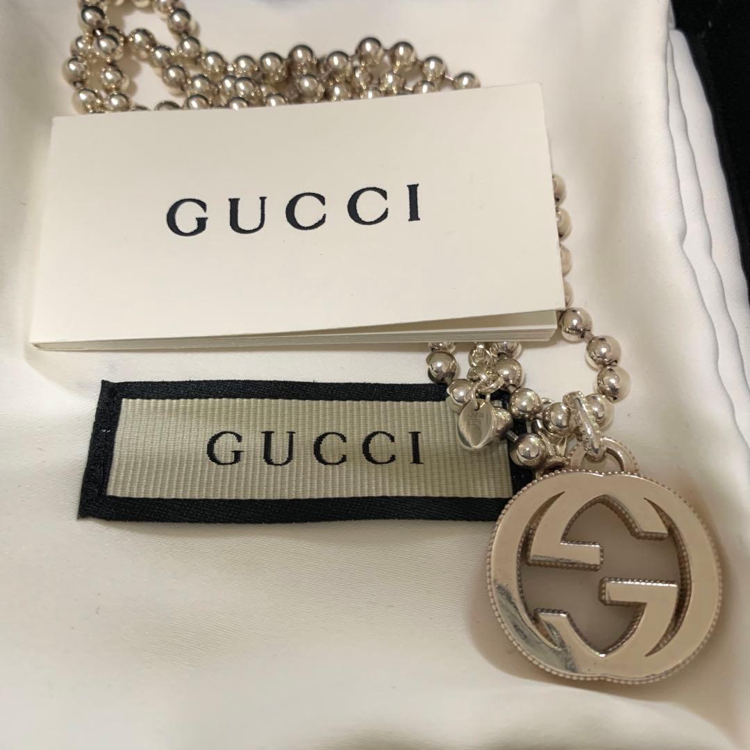 GUCCIグッチ ボールチェーン　インターロッキング　ネックレス　925