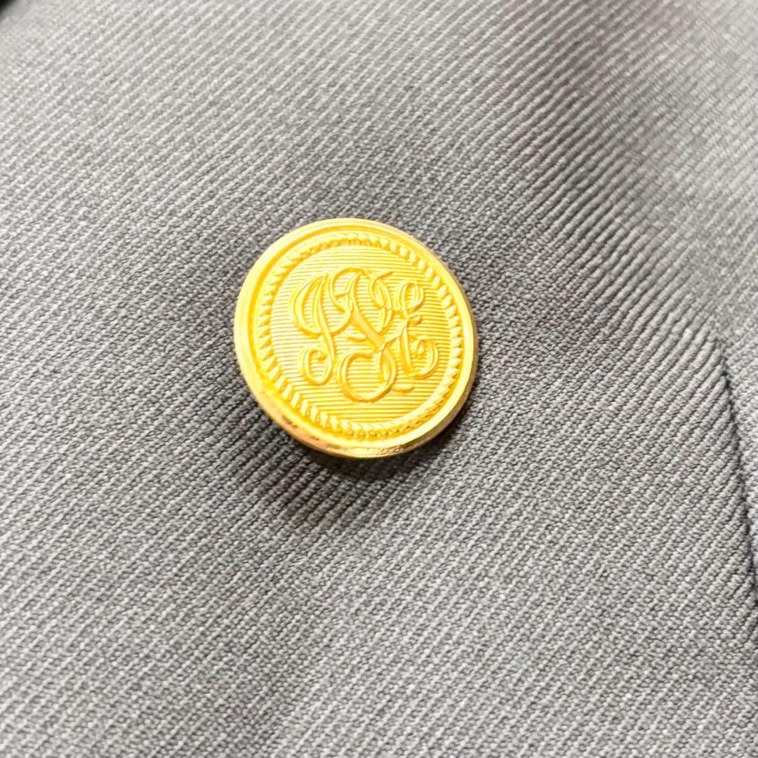 【美品】ジェイプレス 紺ブレ ダブル テーラードジャケット 金ボタン ネイビー