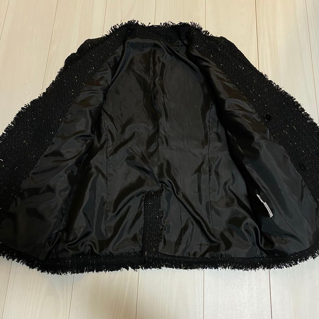 エルフランク　ツイードフリンジノーカラージャケット　ELFRANK