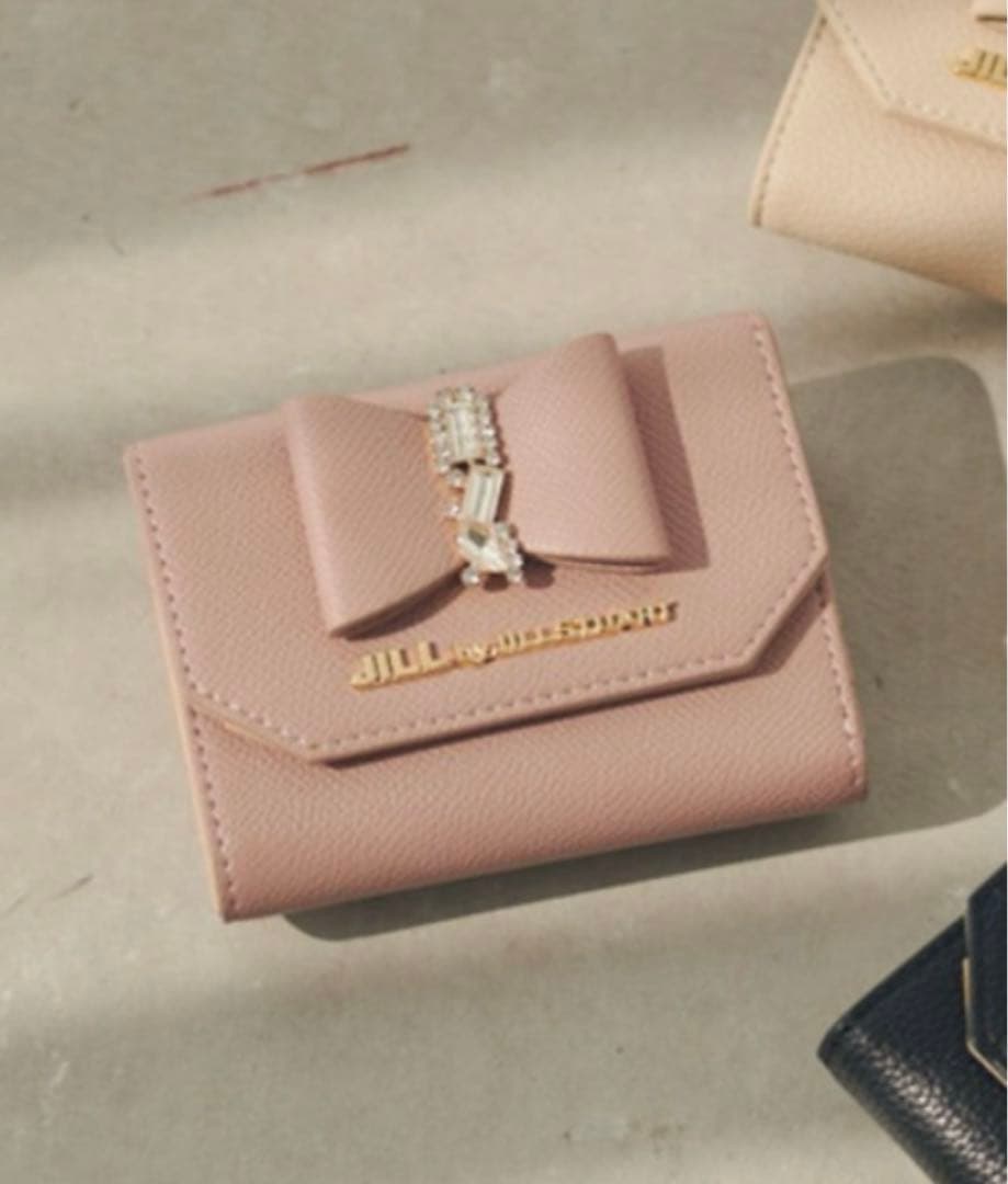 JILL STUART リボン付き三つ折り財布 ピンク