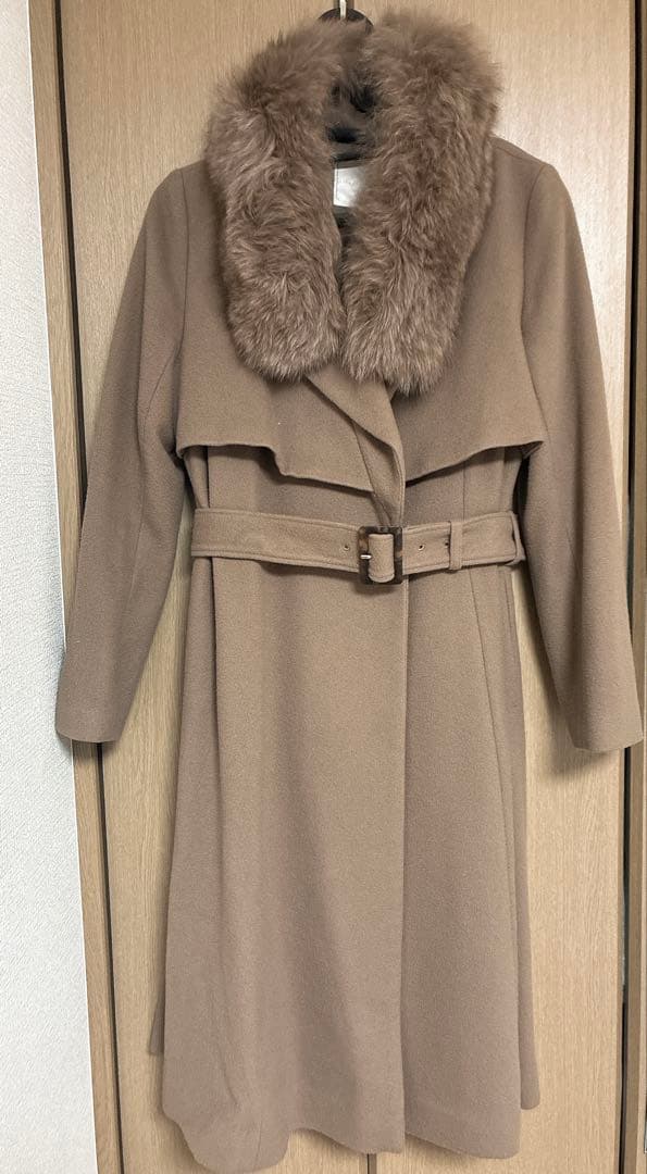And Couture FOXファー付きウールトレンチコート