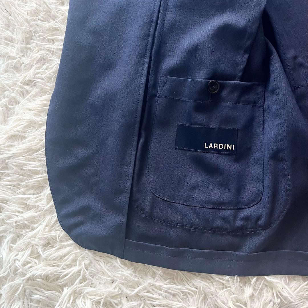 <美品>LARDINI easy wear 新ロゴ ネイビージャケット 52