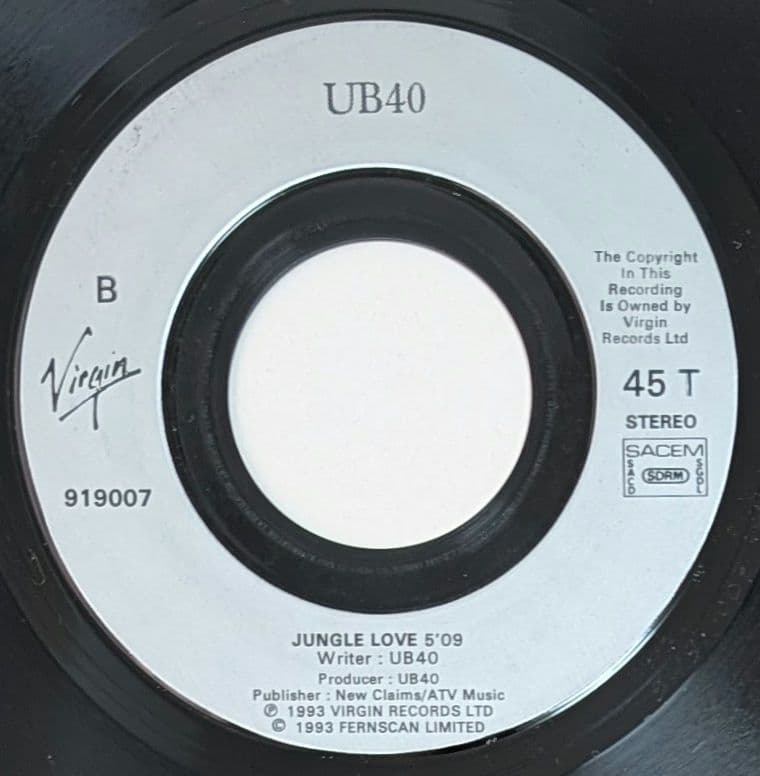 UB40 Can't Help Falling In Love 7インチレコード