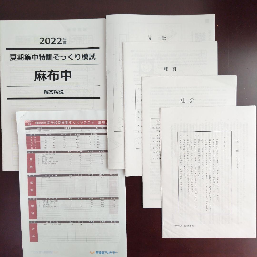 NN麻布 夏期集中特訓 2022 4科セット 早稲アカ