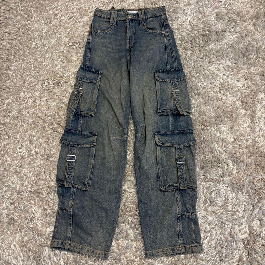 00s ZARA ミッドライズ カーゴ デニムパンツ ヴィンテージ y2k