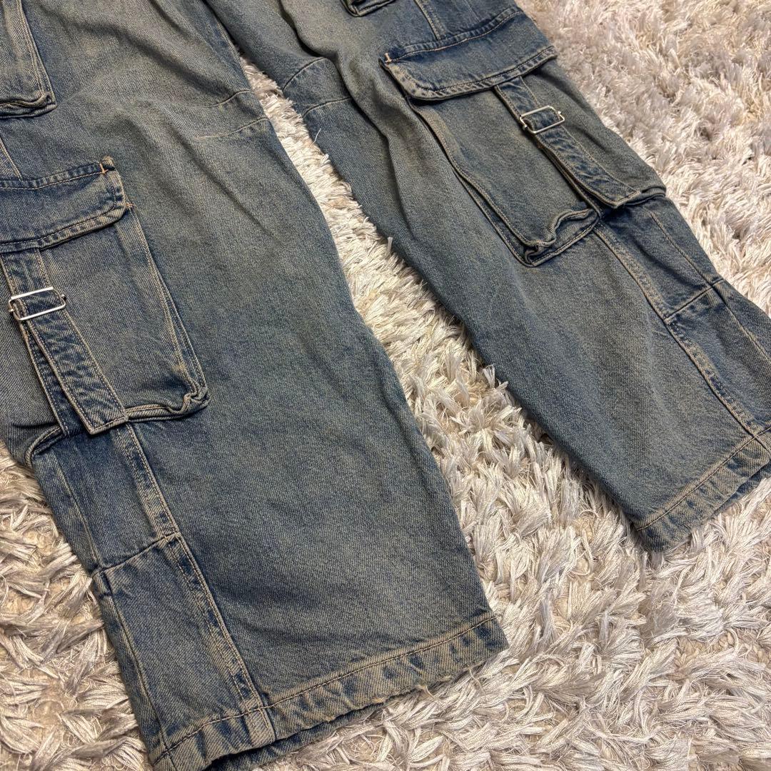 00s ZARA ミッドライズ カーゴ デニムパンツ ヴィンテージ y2k