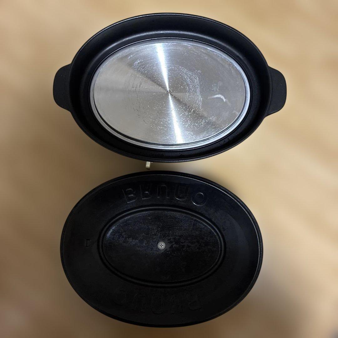 BRUNO オーバルホットプレート ブラック たこ焼きプレート付