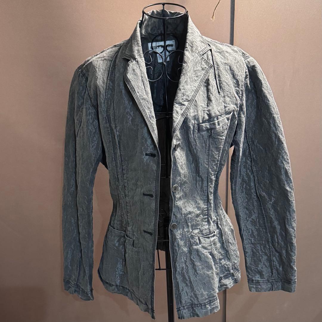 ISSEY MIYAKE イッセイミヤケ ジャケット 一重 光沢 グレー